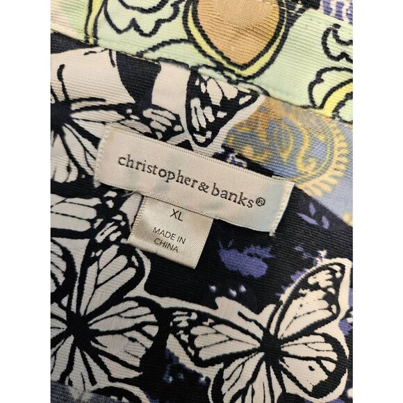 Christopher & Banks Butterfly Jean Jacket Size XL - Picture 6 of 8